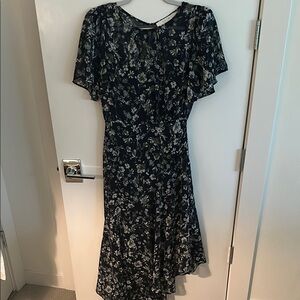 Astr Black Floral Midi Dress